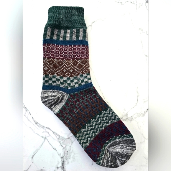 Bohemian | Granola hunter green maximalist print Gorpcore tube socks - Picture 1 of 7